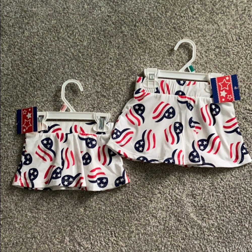 🇺🇸  Girls Red White & Blue Patriotic Skorts.